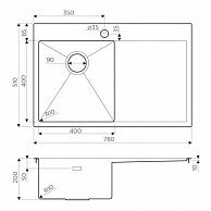 Кухонная мойка Omoikiri Akisame 78-LG-R [4993086] 31070