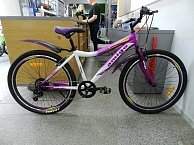 Велосипед горный Nicole 24 бело-сиреневый, V-brake (7 скоростей, Original SHIMANO SL-TX50-7R/TZ31)