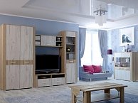 Набор мебели для жилой комнаты Интерлиния Коламбия-1 дуб белый/дуб сонома