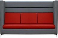 Диван Бриоли Дирк трехместный L21-L19 (серый, красные вставки)