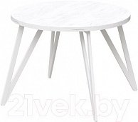 Обеденный стол Millwood Женева 2 Л D100 / 100x100x75 белый/металл белый