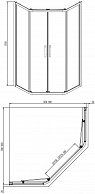 Душевой уголок Adema Glass Line Penta-90 тонированное стекло