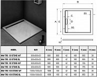 Душевой поддон WeltWasser TRS 90 Stone-BL (с сифоном)