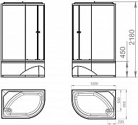 Душевая кабина Domani-Spa Delight 128 High L белый/сатин-матированное стекло DS01D128LHWM00