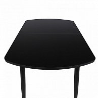 Стол раздвижной со стеклом Listvig ВИНЕР Mini R 94(126)*64*75, черный / черный