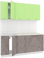 Готовая кухня Кортекс-мебель Корнелия Лира 1.8м  зеленый/оникс/марсель