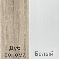 Комод Кортекс-мебель БАРИ 120 6ш Дуб сонома / Дуб сонома / Белый