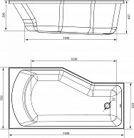 Экран для ванны 1Марка Piccolo 150x75L (с каркасом и экраном) белый